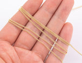 14k Gold Plated Chain 1.5mm Dainty Curb Chain - Tarnish Resistant - Sold by the yard