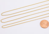 14k Gold Plated Chain 1.5mm Dainty Curb Chain - Tarnish Resistant - Sold by the yard