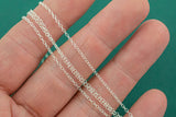 1.3mm -1.5 Sterling silver ROUND Cable Chain