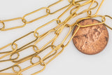 Gold Filled Flat Tubed Chain, Elongated Oval Chain, 5 x 15 mm links, , Wholesale, USA Made, Chain by foot- Paper Clip Chain