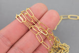 Gold Filled Flat Paper Clip Chain 4x11mm links- Wholesale, USA Made, Chain by foot- Paper Clip Chain