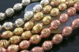 Authentic Ethiopian Brass Beads, Oval 7x10mm, Full 31 Inch Strands. 28"