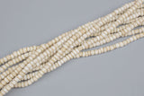 Natural African Light Tan Glass Beads, Irregular Roundel, 4mm Size, long strands. 23" Gemstone Beads
