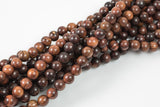 Natural Violet Wood. 6mm or 8mm or 10mm Round. Full Strand Gemstone Beads