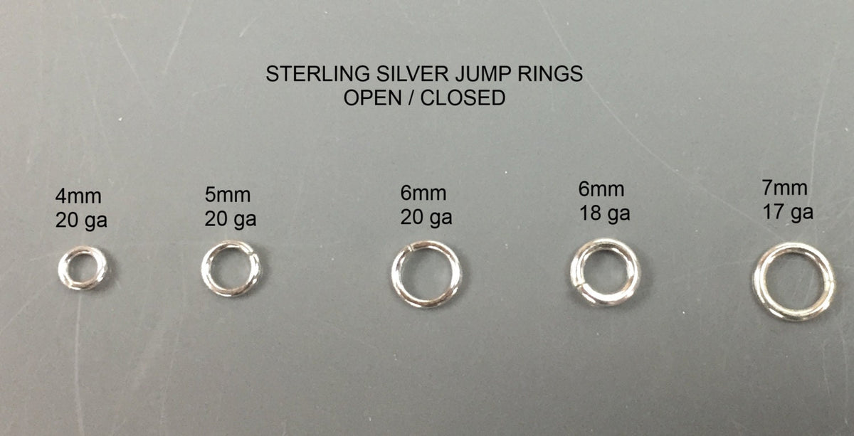 SS JUMP RINGS-- 925 Sterling silver-- Closed and open-- 4mm, 5mm