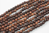 Natural Violet Wood. 6mm or 8mm or 10mm Round. Full Strand Gemstone Beads