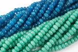 JADE Faceted Roundel 10mm- Blues -Full Strand 15.5 inch Strand,