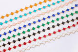 Gold PVD ION Plated Stainless Steel Clover Chain Tarnish Resistant - 8mm - by the yard