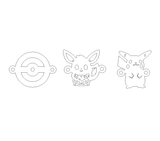 Pokemon Pikachu Eevee Pokeball Connector 14K Gold Filled 925 Silver Sport Connectors Bracelet or Necklace Permanent Jewelry