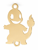 Pokemon Charmander Connector 14K Gold Filled 925 Silver Sport Connectors Bracelet or Necklace Permanent Jewelry