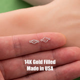 Harley Shield and Bike Motorcycle Connector 14K Gold Filled Sterling Silver Sport Connectors Bracelet or Necklace Permanent Jewelry