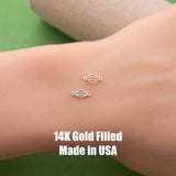 Harley Shield and Bike Motorcycle Connector 14K Gold Filled Sterling Silver Sport Connectors Bracelet or Necklace Permanent Jewelry