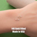 Harley Shield and Bike Motorcycle Connector 14K Gold Filled Sterling Silver Sport Connectors Bracelet or Necklace Permanent Jewelry