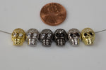 10*12mm CZ Skulls Charm / Bead. Side Drilled. Perfect for Bracelets!