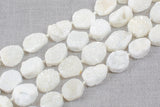 Natural DRUZY FreeForm Nuggets Beads- White Ab -- FreeForm- 14x18mm- Full Strand. Gemstone Beads