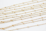 Gold Fill Beaded Satellite Chain -- By the Foot Permanent Jewelry Chain