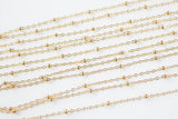 Gold Fill Beaded Satellite Chain -- By the Foot Permanent Jewelry Chain