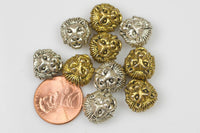 Lion Head 11*13mm Bead Pewter - Gold, Rose Gold, Silver, Gunmetal