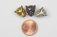 20pc Panther Head / Black Panther Leopard Head Beads 12*13mm Bead Pewter Gold, silver, rose gold, or gunmetal, all colors.