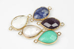 Gold Bezel Gemstone Teardrop 12x22mm 1 piece per order- Connector