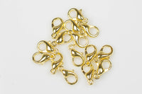 Plain Standard Lobster Clasps - Gold, Silver, Copper, Black, Gunmetal Plated- 8mm, 10mm, 12mm, 14mm, and 16mm- 50 Pieces per Order