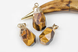 NATURAL Faceted Tiger Eye Drop Pendant 1.25 inches