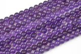 Natural AA- AMETHYST Gemstone Beads Round 8mm- Medium Light Color AAA Quality Smooth Gemstone Beads