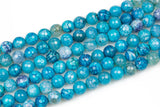 Deep Blue Fire Agate, High Quality in Faceted Round, 8-10mm