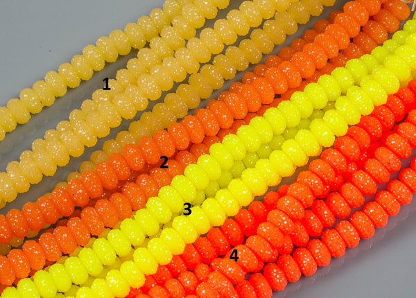 Natural 6mm 8mm 10mm Roundel Micro Pave In half strands NEON Gemstone Beads