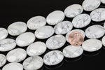 Natural White Howlite Jasper Faceted Oval- 18x25mm- Full Strand Gemstone Beads