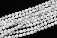 Natural BULK 10 STRANDS of Howlite Jasper Faceted Round 4-14mm. 4mm, 6mm, 8mm, 10mm, 12mm, 14mm. Gemstone Beads