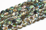 Natural Abalone Flat Oval Beads. A Quality 15.5 inch strand Gemstone Beads