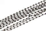 WHOLESALE Gunmetal Pyrite Rosary Chain by the Foot. 3-4mm Gunmetal