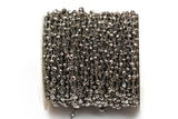 WHOLESALE Gunmetal Pyrite Rosary Chain by the Foot. 3-4mm Gunmetal