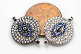 Evil Eye In Gold- White gold or Gunmetal- High Quality Connector!