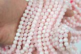 Natural Pink Calcite, Round, 4mm, 6mm, 8mm, 10mm-Full Strand 15.5 inch Strand AAA Quality Smooth Gemstone Beads