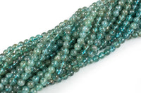 Natural Apatite- - 3.5-4mm Round High Quality, Full Strand Smooth Gemstone Beads