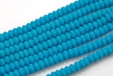 Natural 6mm 8mm 10mm Roundel Micro Pave In half strands- Baby Blue Gemstone Beads