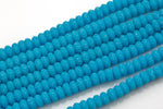 Natural 6mm 8mm 10mm Roundel Micro Pave In half strands- Baby Blue Gemstone Beads