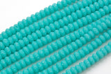 6mm 8mm 10mm Roundel Micro Pave In half strands- Light Mint Blue