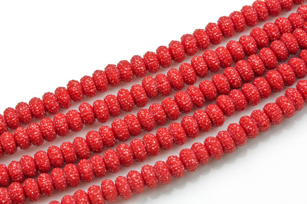 6mm 8mm 10mm Roundel Micro Pave In half strands- Medium Maroon