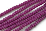 6mm 8mm 10mm Roundel Micro Pave In half strands- Purple Amethyst