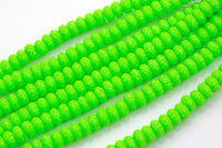6mm 8mm 10mm Roundel Micro Pave In half strands- Lime Green