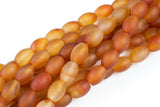 Natural Matte Carnelian Barrels High Quality in Matt Rice 10*14mm Gemstone Beads