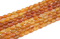 Natural Matte Carnelian Barrels High Quality in Matt Rice 10*14mm Gemstone Beads