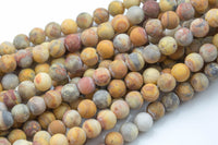 LARGE-HOLE beads!!! 8mm or 10mm Matte-finished round. 2mm hole. 7-8" strands. Mexican Crazy Lace Agate. Big Hole Beads