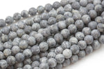 LARGE-HOLE beads!!! 8mm or 10mm round. 2mm hole. 7-8" strands. Matt-finished Marble Labradorite Larvikite. Big Hole Beads