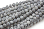LARGE-HOLE beads!!! 8mm or 10mm round. 2mm hole. 7-8" strands. Matt-finished Marble Labradorite Larvikite. Big Hole Beads
