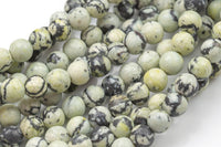 LARGE-HOLE beads!!! 8mm or 10mm Matt-finished round. 2mm hole. 7-8" strands. Yellow African Turquoise. Big Hole Beads