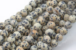 LARGE-HOLE beads!!! 8mm or 10mm . 2mm hole. 7-8" strands. Matt-finished Tan Dalmation Jasper. Big Hole Beads